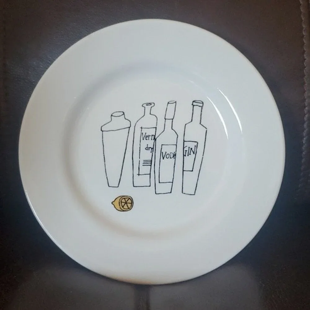 6 Signature Martini Appetizer Canape Plates 6 3/4